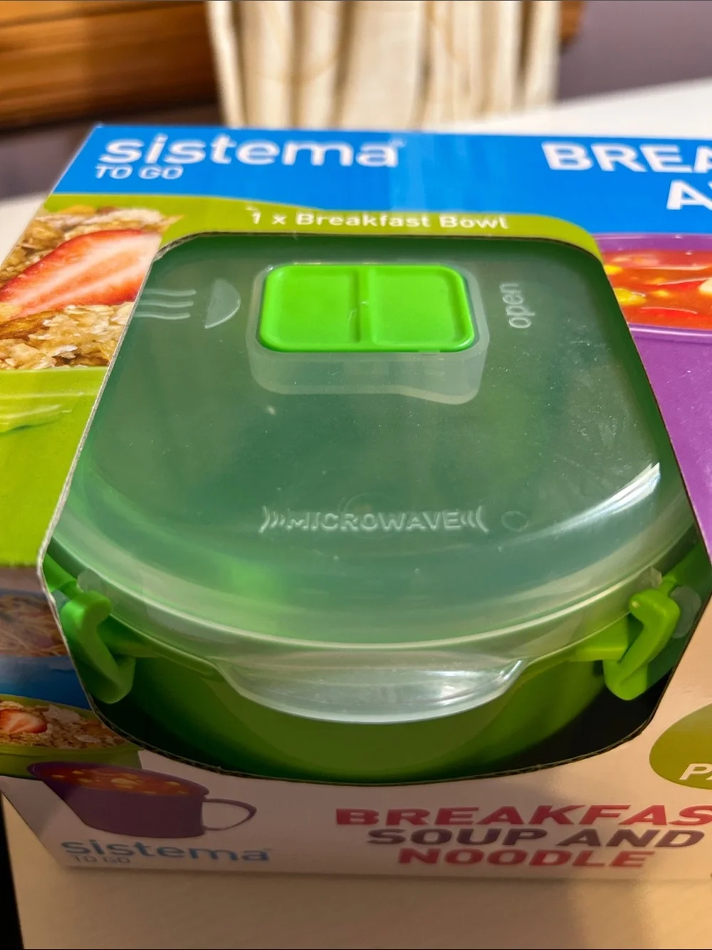 NEW Sistema To Go 3-Pack Breakfast, Soup & Noodle Containers - Green Purple Blue